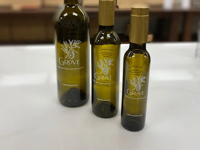 Premium balsamic vinegar bottles from Grove