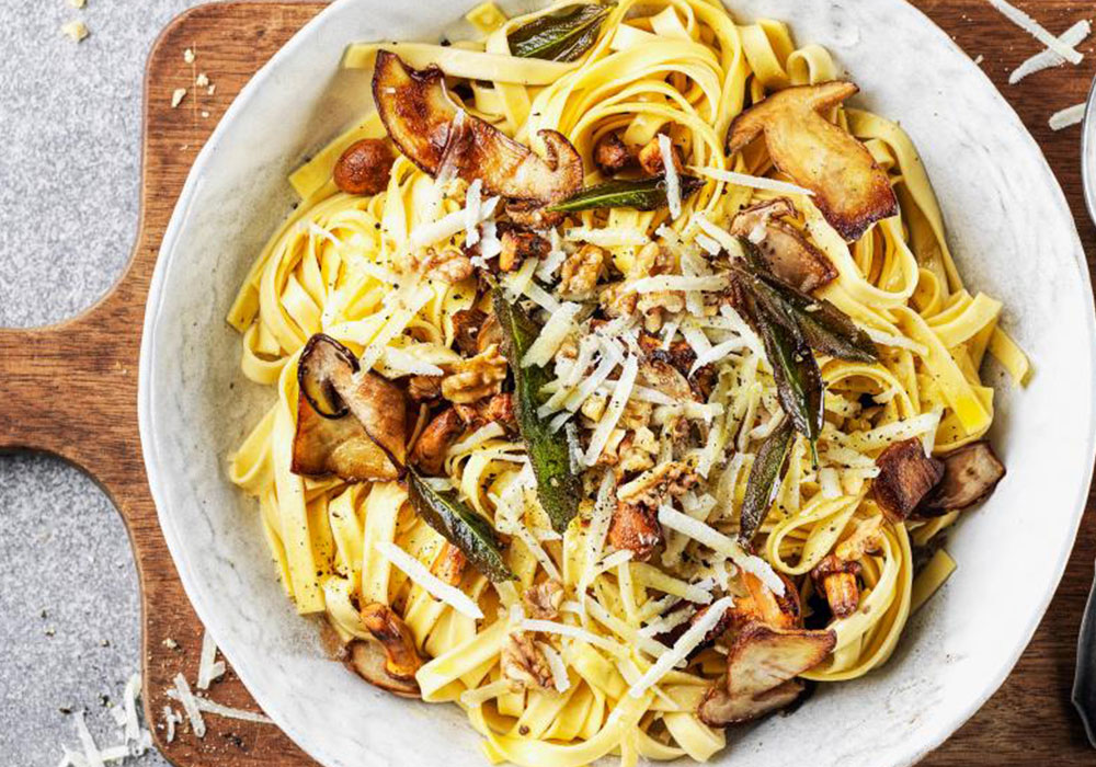 Pasta with Mushroom Sage and Pecorino